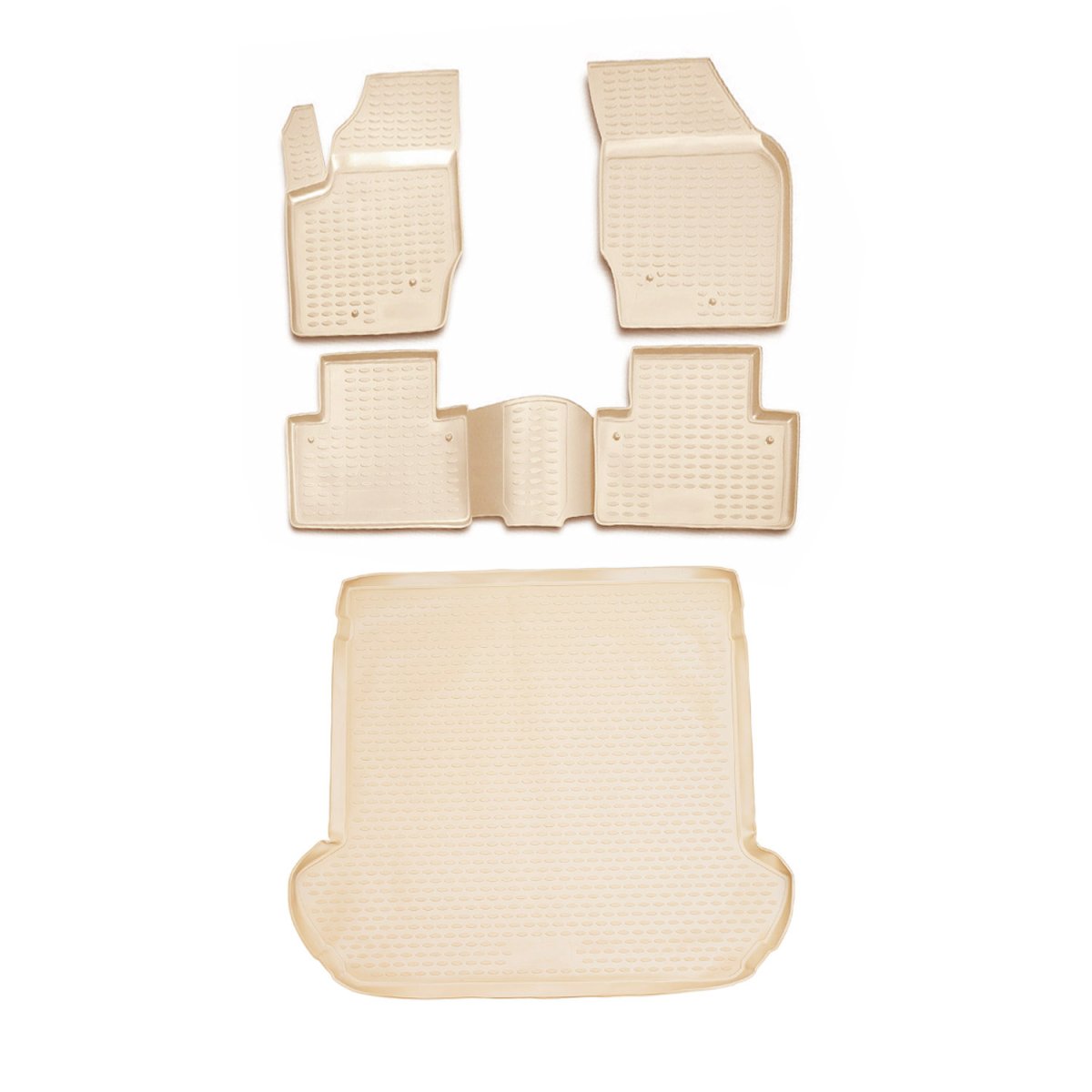 Volvo XC90 3D Floor-Trunk Mats - Omac - Beige - '03-'14
